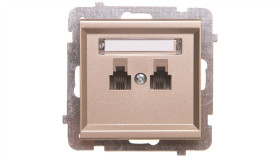 Sonata Gniazdo Telefoniczne Podwójne Rj11 Niezależne Szampański Złoty...