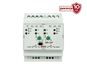 Sterownik układu SZR, 3P, styki 2P, regulacja czasu przerwy przełączania 0,1 - 10s, ustawiany priorytet sieci podstawowej SZR-2Z