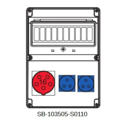 Rozdzielnica 5x16A 2x3x16A INA=32A IP54 SB-103505-S0110-54