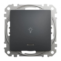 Przycisk 1-biegunowy światło z podświetleniem, czarny antracyt, Sedna Design i Elements SDD114132L