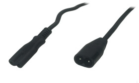 Przedłużacz kabli ze złączem gniazdo C8 i wtyk C7 (radiowe/ grundig / ósemka) - POSAC-C7C8BK20 czarny 2m