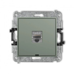 MINI Mechanizm gniazda komputerowego pojedynczego 1xRJ45, kat. 8, ekranowany, 8-stykowy, bez pola opisowego szałwiowy 61MGKBO-11