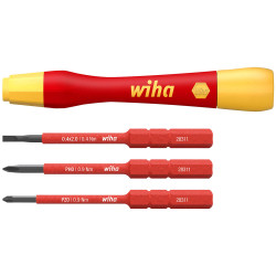 Wiha 43167 PicoFinish&#xAE; slimVario&#xAE; electric Fine Screwdriver Set, 4 Piece