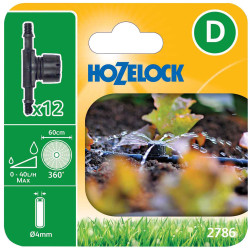 Hozelock 100-001-367 2786 In Line Adjustable Mini Sprinkler 4mm (Pack 12)