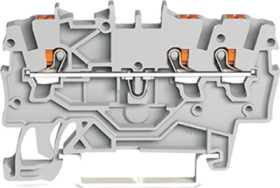3-wire feed-through terminal, spring-clamp connection, 0.14-1.5 mm², 1 pole, 13.5 A, 8 kV, gray, 2200-1301