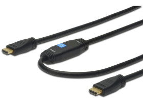 Kabel połączeniowy ze wzmacniaczem HDMI Highspeed 1.4 z Eth. GOLD Typ HDMI A/HDMI A, M/M czarny 15m