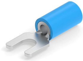 Insulated forked cable lug, 1.04-2.62 mm², AWG 16 to 14, M3.5, blue, 322994