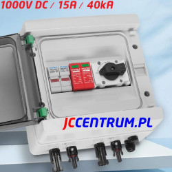 Rozdzielnica PV 1 String 1000V DC / 15A / 40kA / IP65 ( 1 IN / 1 OUT )