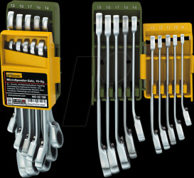 23126 Open-end ring ratchet spanner set, 8 - 19 AF, 10-piece, MicroSpe