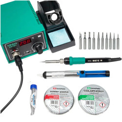Zestaw do lutowania: Stacja lutownicza Yihua 937D+ 50-100W, akcesoria