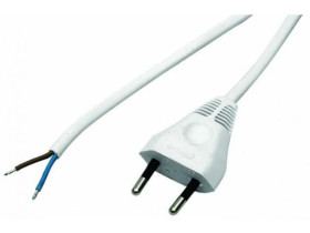 Przewód przyłączeniowy z euro-wtyczką płaską 1,9m, biały / 05624