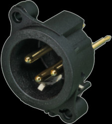 XLR panel plug, 3 pole, gold-plated, metal, NC3MAAV-0