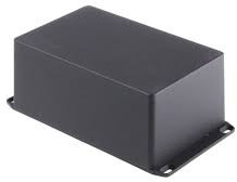 Aluminum die cast enclosure, (L x W x H) 188 x 120 x 82 mm, black (RAL 9005), IP54, 1590EFLBK
