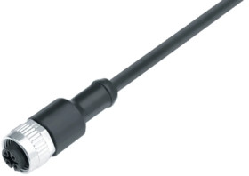 Sensor actuator cable, M12-cable socket, straight to open end, 5 pole, 2 m, PUR, black, 4 A, 79 3440 32 05