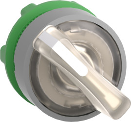 Toggle switch, 2 positions, illuminable, groping, waistband round, white, front ring gray, 90°, mounting Ø 22 mm, ZB5AK1413C0