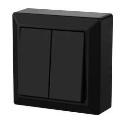 Łącznik świecznikowy podwójny natynkowy IP20 GAO, czarny / 20464