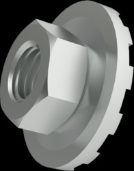 Combination nut, M4, W SW7, H 5 mm, outer Ø 7 mm, steel, galvanized, 002.09.214