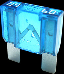 Automotive flat fuse, 60 A, 32 V, blue, (L x W x H) 29.5 x 9 x 34.1 mm, F9060