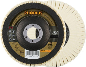 RHODIUS FLS, 2 polerki filcowe 125 x 22,23 mm, TOPline, Made in Germany, do stali nierdzewnej, stali, metali nieżelaznyc