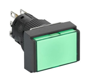 Przycisk podśw. ziel. prostokątny O 16, kryty z sam. powr., 24 V, 1 OC XB6EDW3B1P