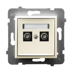 ARIA Gniazdo antenowe typu F podwójne ecru GPA-2UF/m/27