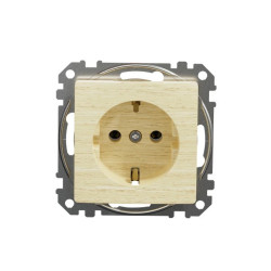 Gniazdo schuko, brzoza, efekt drewna, Sedna Design i Elements SDD180025