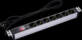 19991637 19" socket strip, 7-way, 1U, 3 m