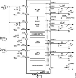 Dual 3 MH, 1200 A Buck Regulators and Two 300 A LDO Regulators With Precision Enable and Power-Good Output