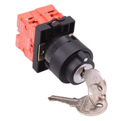 Techna PtecK3CRC 3 Position Plastic Key Switch 10A 2NC