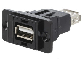 Łącznik USB A - USB A 2.0 DUALSLIM złocony CP30708NMB