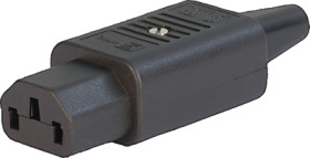 Jack C13, 3 pole, cable assembly, screw connection, 1.5 mm², black, 4782.0100