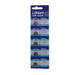 CR1220 3V Button Lithium Battery Cell - 5 pcs
