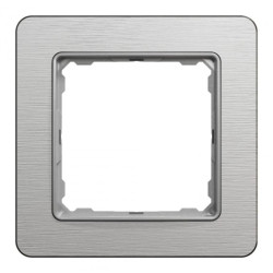 Ramka 1-krotna, szczotkowane aluminium, efekt metalu, Sedna Elements SDD370801