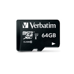 Karta 64GB microSD HC class10 + adapter VERBATIM