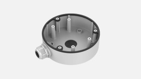 Metalowa puszka przyłączeniowa Hikvision umożliwiająca ukrycie przewodów.