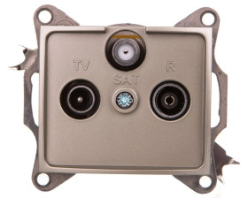 DOMO Gniazdo RTV/SAT przelotowe szampańskie 011340050 25042