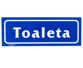 Samoprzylepna tabliczka ostrzegawcza /TOALETA/ 18/T/F