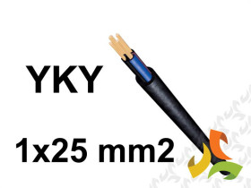 Kabel ziemny YKY 1x25 mm2 RMC (0,6/1kV) miedziany NYY-O (bębnowy) G-007486 TELEFONIKA