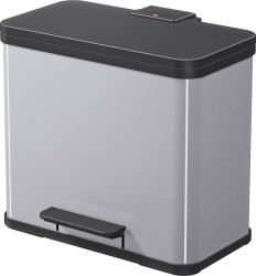 Hailo öko duo plus L 6302200 Kosz na śmieci 26 l blacha stalowa (S x W x G) 470 x 430 x 340 mm jasnoszary Mechanizm z pe
