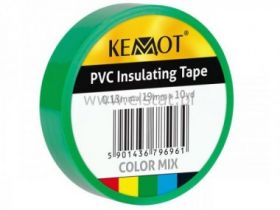 Taśma izolacyjna 0.13 x 19mm 10m - zielona KEMOT