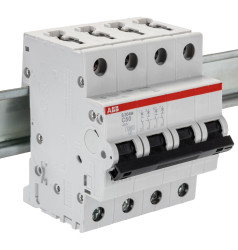 Wyłącznik nadprądowy MCB, Typ C, 4-biegunowy, 50A, 400V, 125V, na szynę DIN, ABB S204M-C50, S200M