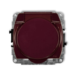 TREND Gniazdo bryzgoszczelne z/u (klapka brązowa) brązowy 4GPB-1zp