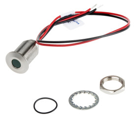 Lampka kontrolna do montażu panelowego 21.6 → 26.4V dc, zielona 10mm LED Wyprowadzenia RS PRO