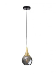 Lampa wisząca nowoczesna 1xE27 LACRIMA SMOKY/GOLD