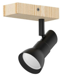 Kinkiet lampa ścienna TRIEST kolor czarny mat/drewno metal, GU10 IP20 JP01A-SP01-BWD.344 Zuma Line