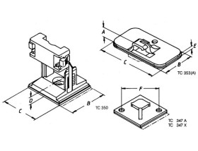 Helukabel TC 347X Podstawa montażowa samoprzylepny, przykręcany 91036-1000 stabilność UV, stabilność termiczna czarny 10