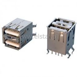 USB GN 2x A pionowe podwójne, białe