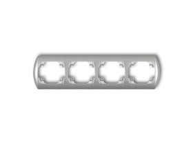 TREND Ramka pozioma 4 poczwórna srebrny metalik 7RH-4 KARLIK