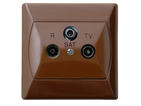 AKCENT Gniazdo antenowe RTV-SAT końcowe brązowy GPA-AS/24 OSPEL