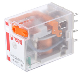 Przekaźnik mocy 24V ac DPDT Relpol 1.6W, Wciskane 158Ω Wciskane